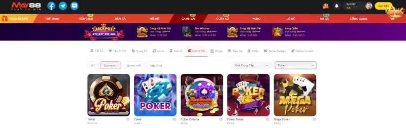 tiêu chí chọn top 5 sòng bài poker Việt nam